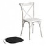 Lancaster Table & Seating Vineyard Rustic White Wood Cross Back Chair with 1