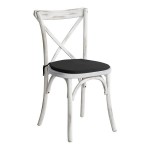 Lancaster Table & Seating Vineyard Rustic White Wood Cross Back Chair with 1