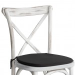 Lancaster Table & Seating Vineyard Rustic White Wood Cross Back Chair with 1