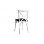 Lancaster Table & Seating Vineyard Rustic White Wood Cross Back Chair with 1