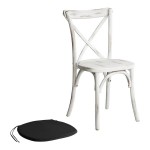 Lancaster Table & Seating Vineyard Rustic White Wood Cross Back Chair with 1