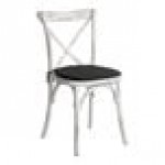 Lancaster Table & Seating Vineyard Rustic White Wood Cross Back Chair with 1