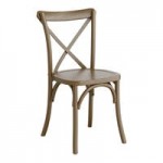 Lancaster Table & Seating Vineyard Rustic White Wood Cross Back Chair with 1
