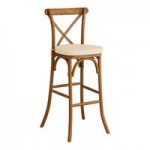 Lancaster Table & Seating Vineyard Rustic White Wood Cross Back Chair with 1
