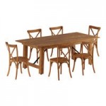 Lancaster Table & Seating Vineyard Rustic White Wood Cross Back Chair with 1