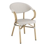 Lancaster Table & Seating Bistro Gray Teslin Outdoor Arm Chair Lancaster Table & Seating Bistro Gray Teslin Outdoor Arm Chair
