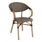 Lancaster Table & Seating Bistro Gray Teslin Outdoor Arm Chair Lancaster Table & Seating Bistro Gray Teslin Outdoor Arm Chair