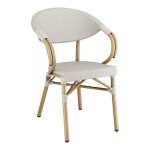 Lancaster Table & Seating Bistro Gray Teslin Outdoor Arm Chair Lancaster Table & Seating Bistro Gray Teslin Outdoor Arm Chair