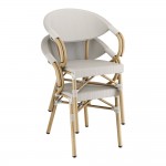 Lancaster Table & Seating Bistro Gray Teslin Outdoor Arm Chair Lancaster Table & Seating Bistro Gray Teslin Outdoor Arm Chair