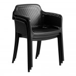 Lancaster Table & Seating Rio Black Stone Resin Arm Chair Lancaster Table & Seating Rio Black Stone Resin Arm Chair