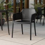 Lancaster Table & Seating Rio Black Stone Resin Arm Chair Lancaster Table & Seating Rio Black Stone Resin Arm Chair