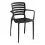 Lancaster Table & Seating Rio Black Stone Resin Arm Chair Lancaster Table & Seating Rio Black Stone Resin Arm Chair