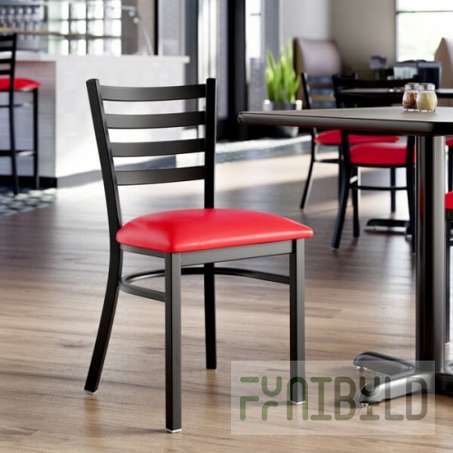 Lancaster Table & Seating Black Finish Ladder Back Chair with 2 1/2