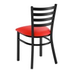 Lancaster Table & Seating Black Finish Ladder Back Chair with 2 1/2 Lancaster Table & Seating Black Finish Ladder Back Chair with 2 1/2