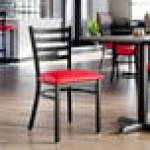 Lancaster Table & Seating Black Finish Ladder Back Chair with 2 1/2 Lancaster Table & Seating Black Finish Ladder Back Chair with 2 1/2