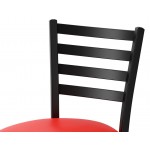 Lancaster Table & Seating Black Finish Ladder Back Chair with 2 1/2 Lancaster Table & Seating Black Finish Ladder Back Chair with 2 1/2