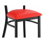 Lancaster Table & Seating Black Finish Ladder Back Chair with 2 1/2 Lancaster Table & Seating Black Finish Ladder Back Chair with 2 1/2