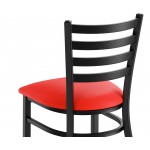 Lancaster Table & Seating Black Finish Ladder Back Chair with 2 1/2 Lancaster Table & Seating Black Finish Ladder Back Chair with 2 1/2