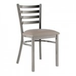 Lancaster Table & Seating Black Finish Ladder Back Chair with 2 1/2 Lancaster Table & Seating Black Finish Ladder Back Chair with 2 1/2