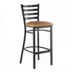 Lancaster Table & Seating Black Finish Ladder Back Chair with 2 1/2 Lancaster Table & Seating Black Finish Ladder Back Chair with 2 1/2