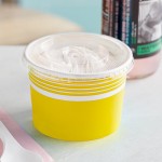 Choice 12 oz. Yellow Paper Frozen Yogurt / Food Cup with Flat Lid - 50/Case