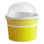 Choice 12 oz. Yellow Paper Frozen Yogurt / Food Cup with Flat Lid - 50/Case