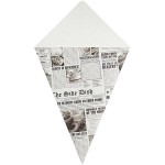 Carnival King 20 oz. News Print Square Cardboard Fry Cone - 500/Case