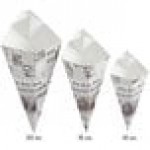 Carnival King 20 oz. News Print Square Cardboard Fry Cone - 500/Case