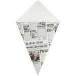 Carnival King 20 oz. News Print Square Cardboard Fry Cone - 500/Case