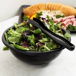 Fineline 5160-BK Super Bowl 160 oz. Black PET Plastic Bowl - 25/Case