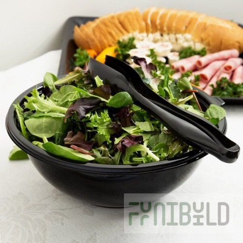 Fineline 5160-BK Super Bowl 160 oz. Black PET Plastic Bowl - 25/Case