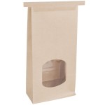 Bagcraft Packaging 300249 1 lb. EcoCraft Grease Resistant Stand-Up Kraft Window Bag with Tin Tie Closure - 500/Case