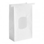 Bagcraft Packaging 300249 1 lb. EcoCraft Grease Resistant Stand-Up Kraft Window Bag with Tin Tie Closure - 500/Case