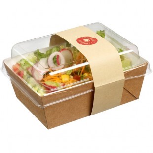 Solia ES32385 Small 16.9 oz. Kraft Salad Container with Clear Plastic Lid - 400/Case Solia ES32385 Small 16.9 oz. Kraft Salad Container with Clear Plastic Lid - 400/Case