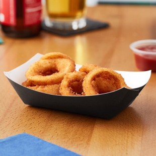 #100 1 lb. Solid Black Paper Food Tray - 1,000/Case