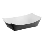 #100 1 lb. Solid Black Paper Food Tray - 1,000/Case