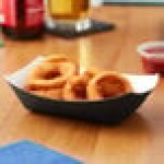 #100 1 lb. Solid Black Paper Food Tray - 1,000/Case