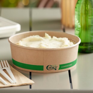 EcoChoice 44 oz. Round Kraft Bio-Lined Compostable Take-Out Container - 50/Pack EcoChoice 44 oz. Round Kraft Bio-Lined Compostable Take-Out Container - 50/Pack
