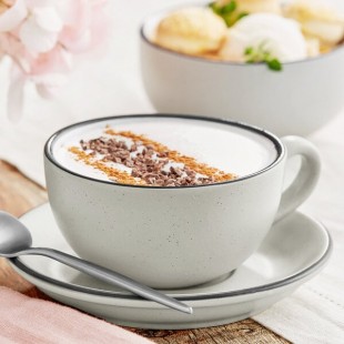 Acopa Embers 10 oz. Gray Matte Stoneware Cup - Sample Acopa Embers 10 oz. Gray Matte Stoneware Cup - Sample