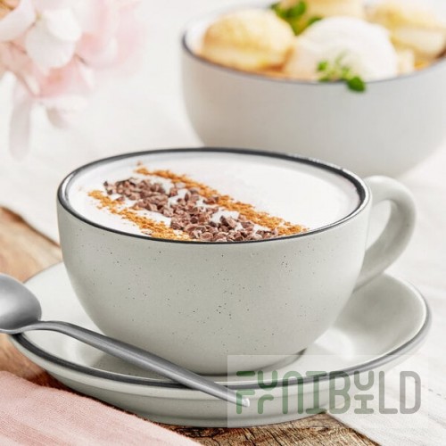 Acopa Embers 10 oz. Gray Matte Stoneware Cup - Sample