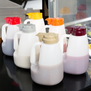 TableCraft PP64A Option 64 oz. Dispensers with Assorted Tops - 6/Pack TableCraft PP64A Option 64 oz. Dispensers with Assorted Tops - 6/Pack