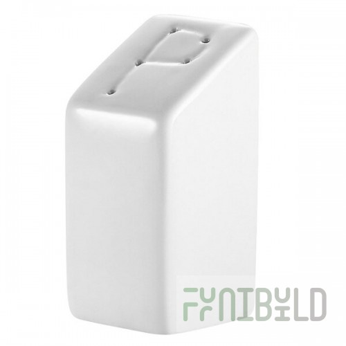 Bright White Square Porcelain Pepper Shaker - 48/Case