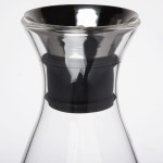 GET GL-CRF-42 Silhouette 38 oz. Glass Decanter with Dripless Stainless Steel Lid