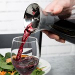 GET GL-CRF-42 Silhouette 38 oz. Glass Decanter with Dripless Stainless Steel Lid