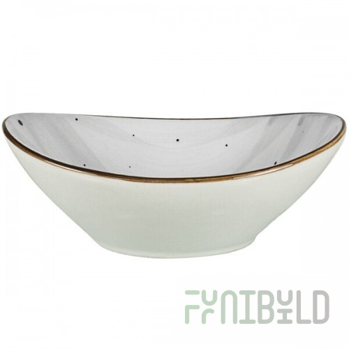 International Tableware Rotana 3 oz. Stone Oval Porcelain Bowl - 24/Case