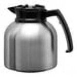 Service Ideas Brew 'N' Pour 64.2 oz. Stainless Steel Coffee Carafe / Server with Black Brew-Thru Lid BNP19BL