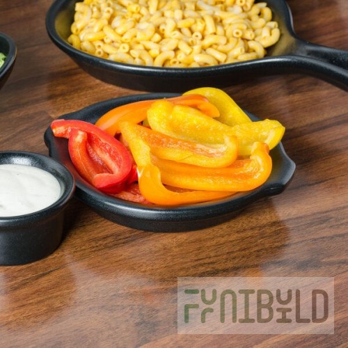 Hall China from Steelite International HL5130AFCA Foundry 10 oz. Black China Round Au Gratin Dish - 24/Case