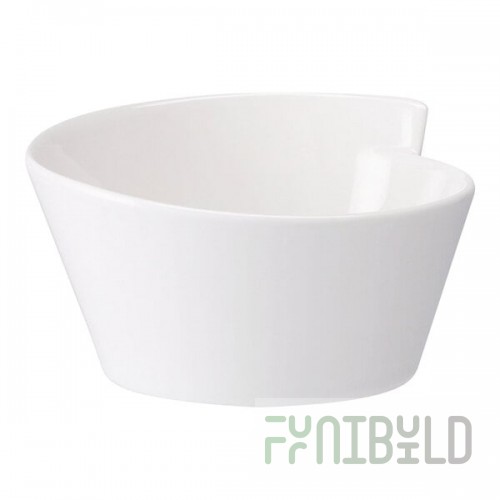 Villeroy & Boch 10-2525-3160 NewWave 157.5 oz. Round White Premium Porcelain Salad Bowl - 4/Case