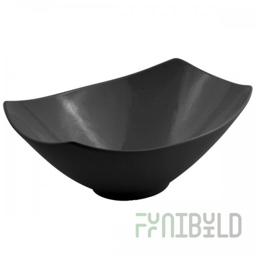 Bon Chef 2514BLK Gondola 96 oz. Black Sandstone Cast Aluminum Bowl