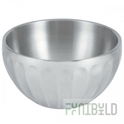 Vollrath 47688 Fluted Double Wall Round 6.9 Qt. Serving Bowl